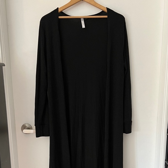 Sweaters - Long Black Open Front Cardigan Duster SZ S /M